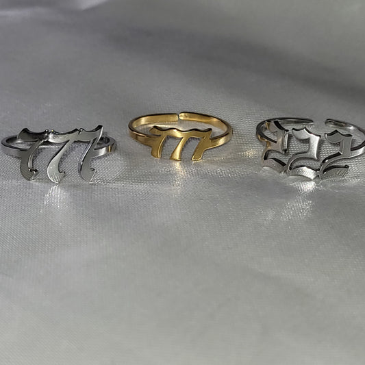 Angel Numbers (777) Fashion Ring (Silver)