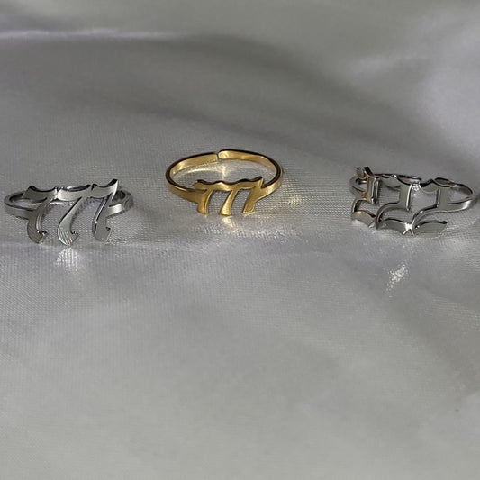 Angel Numbers (222) Fashion Ring (Silver)
