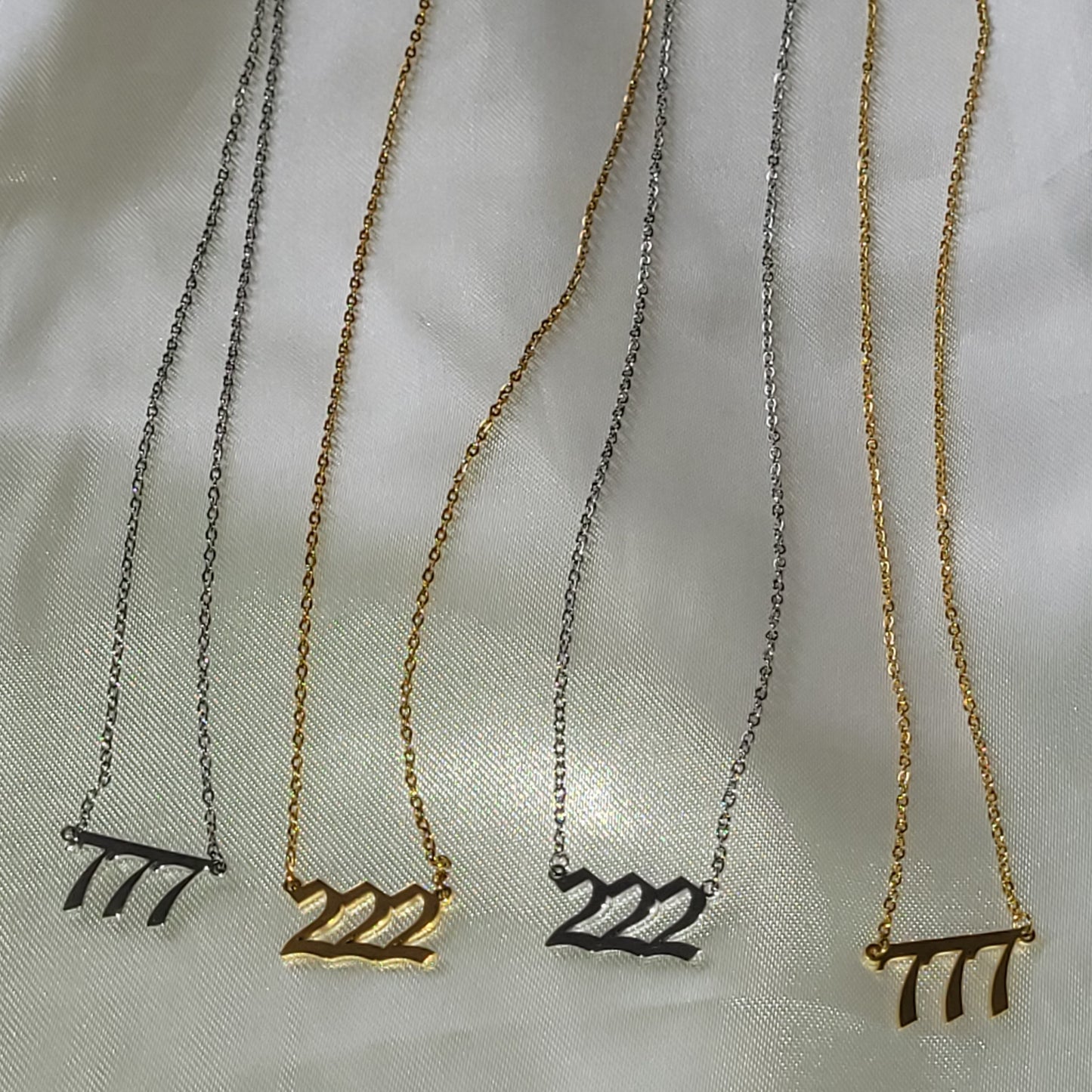 Angel Numbers (777) Fashion Necklace (Gold)