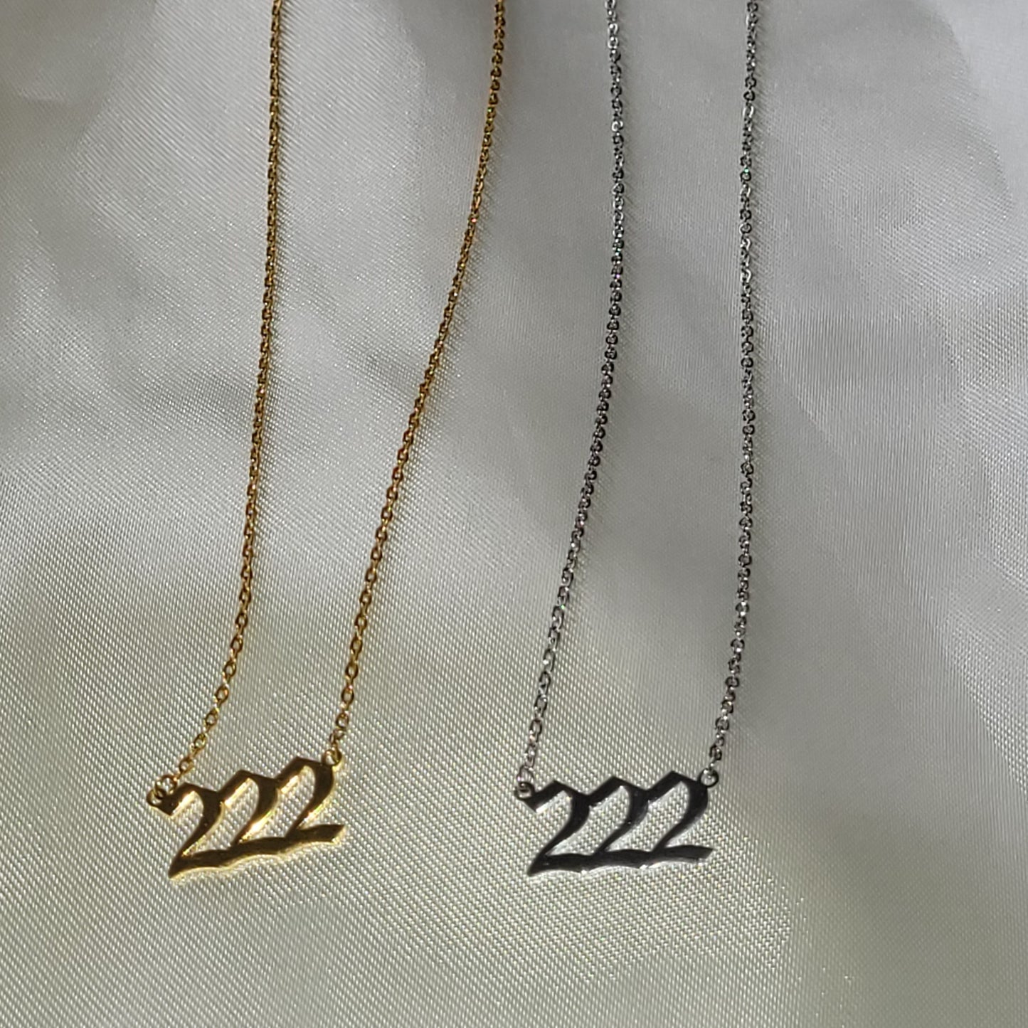 Angel Numbers (222) Fashion Necklace (Gold)