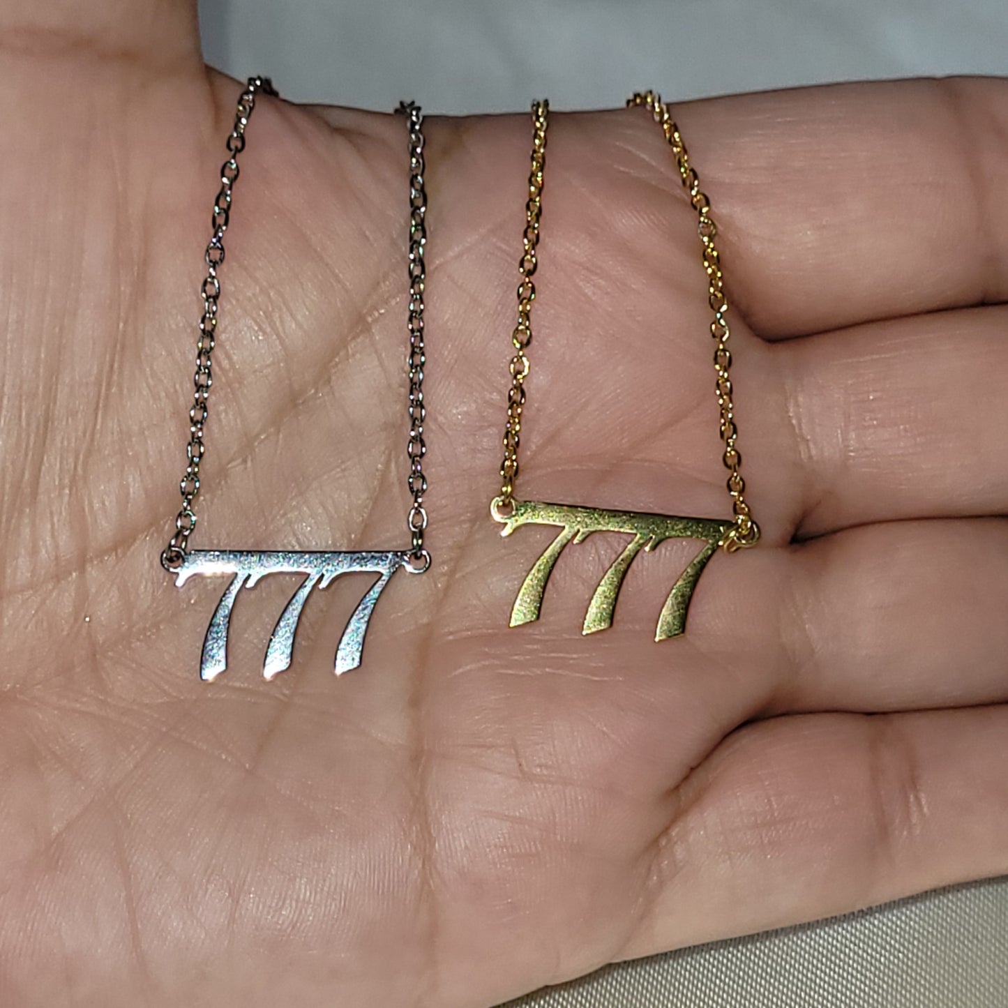 Ange lNumbers (777) Fashion Necklace (Silver)