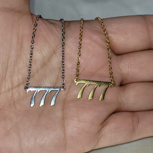 Angel Numbers (777) Fashion Necklace (Gold)