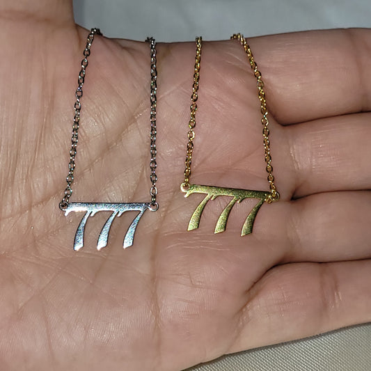 Ange lNumbers (777) Fashion Necklace (Silver)