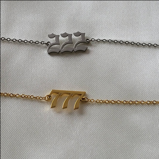 Angel Number (777) Fashion Bracelet (Gold)